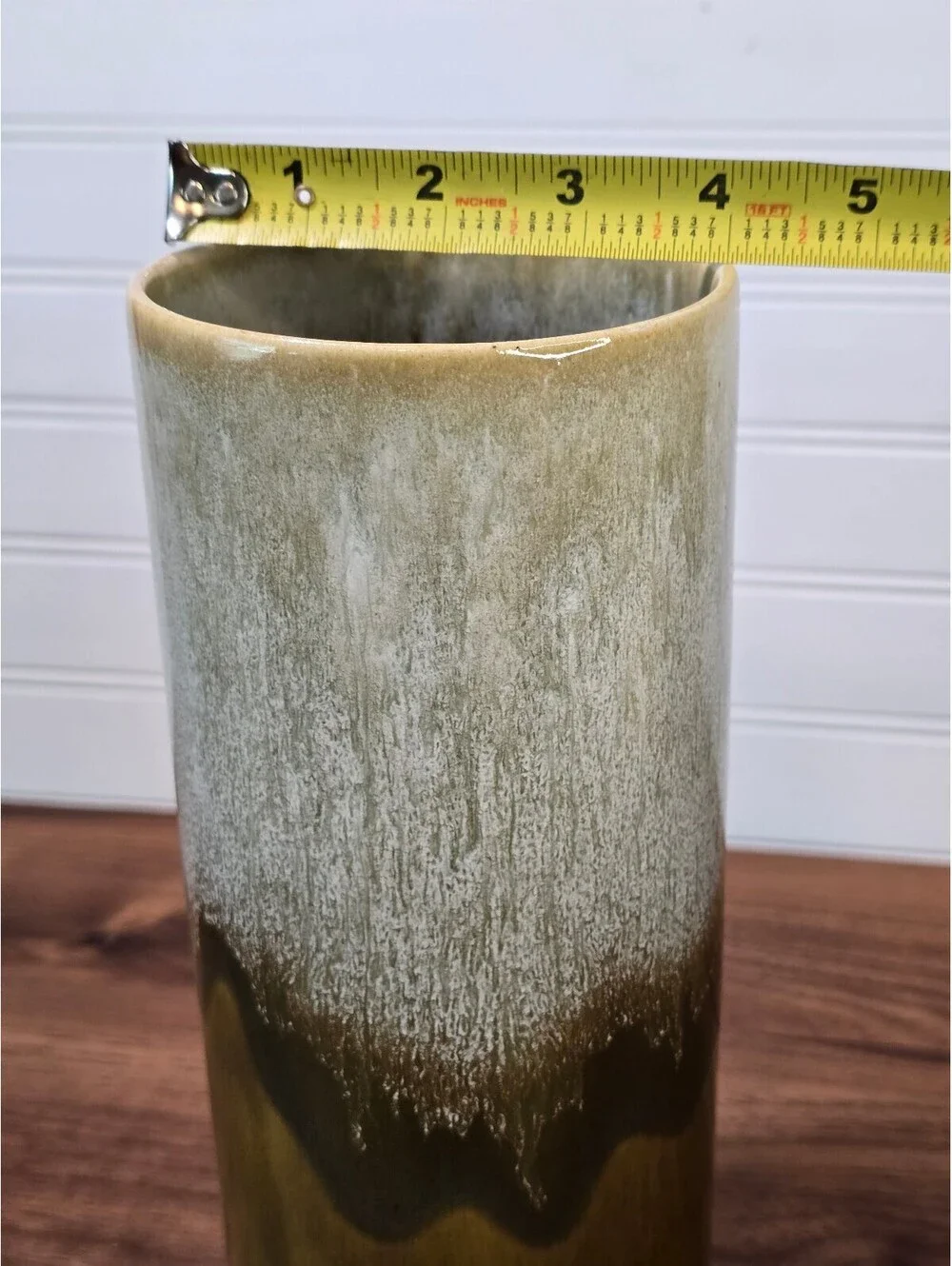 Vintage California Originals Drip Glaze Cylinder Vase 10.5